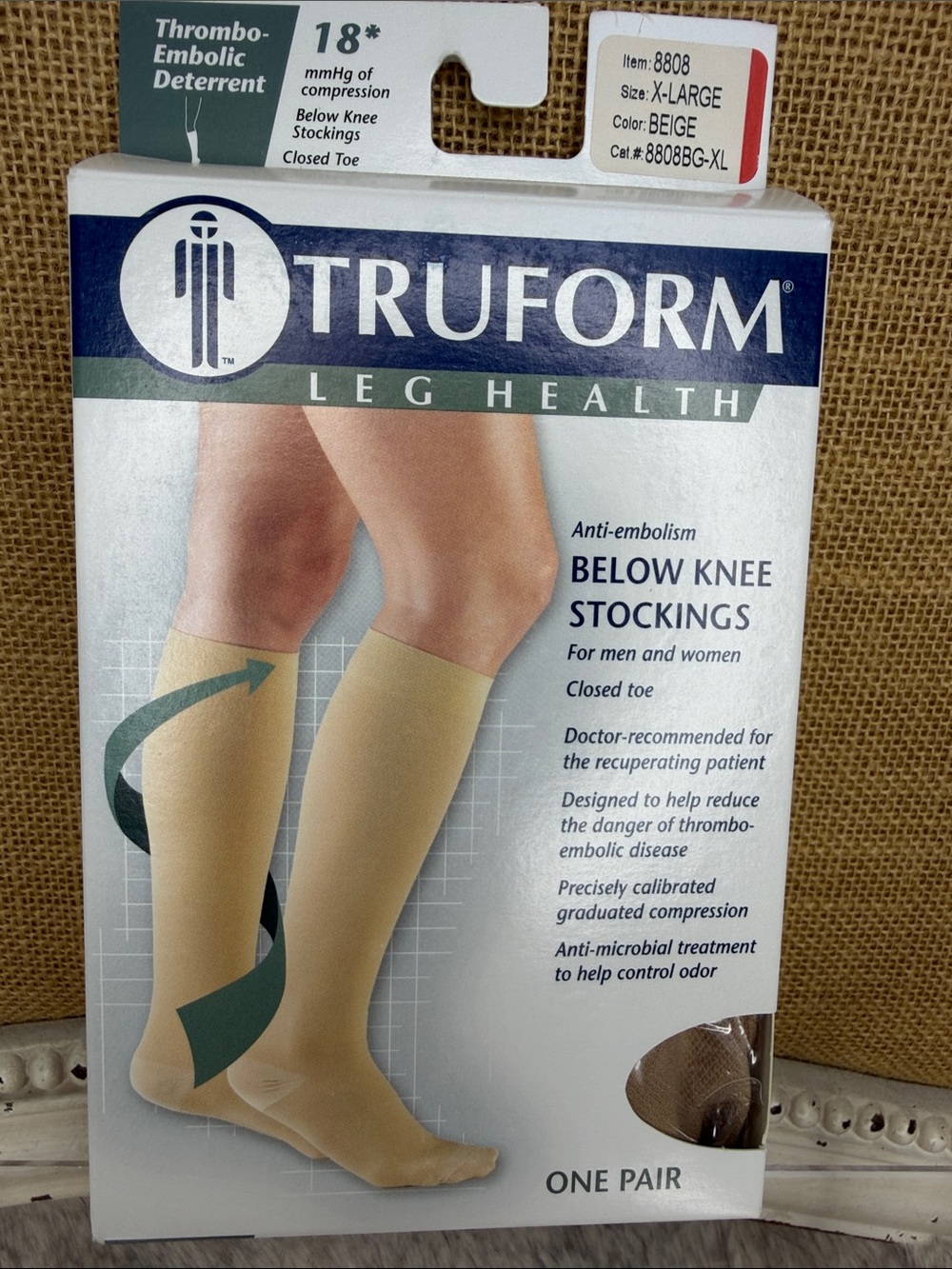 Truform Beige Below-Knee Compression Stockings for Women